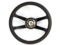 Deep dish padded leather steering wheel 380mm Carrera RS style. Porsche 911 1965 to 1973 - 91434780515
